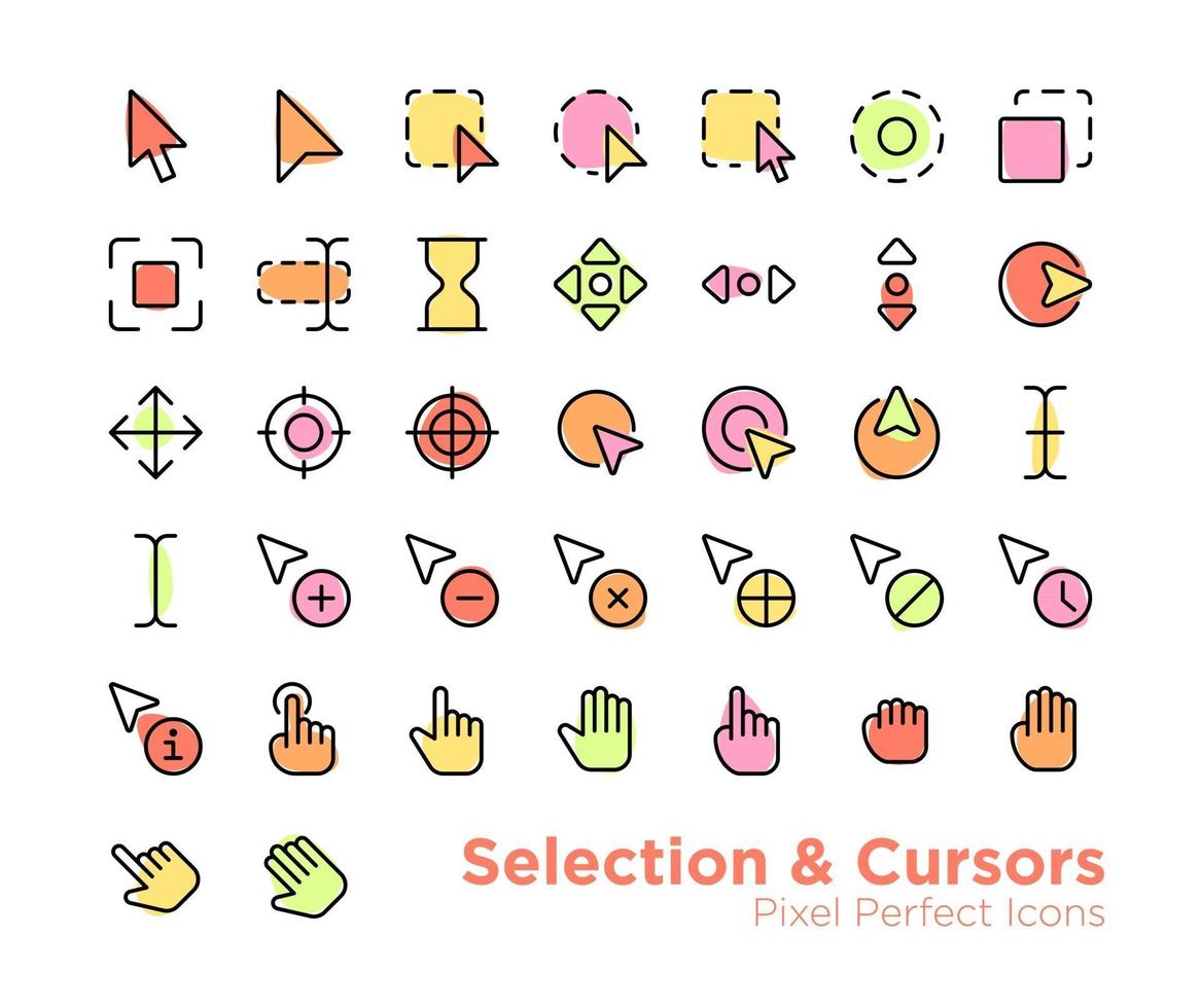 selectie cursors pictogrammen vector