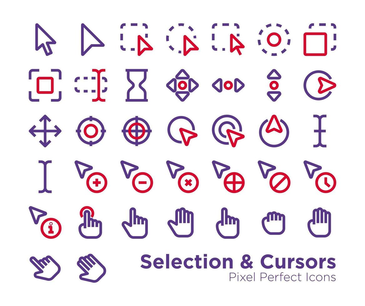 selectie cursors pictogrammen vector