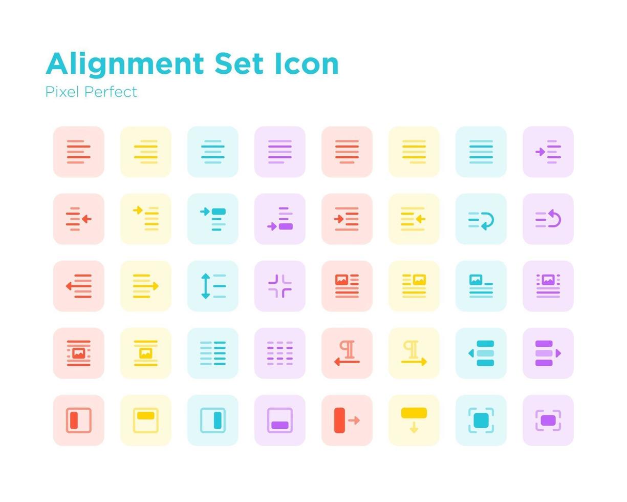 uitlijning instellen pictogram pixel perfect vector