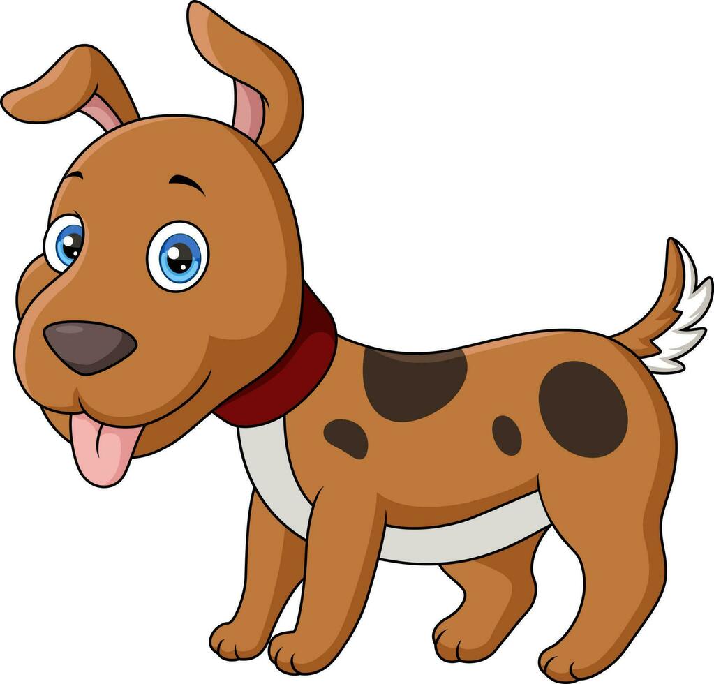 schattige hond cartoon op witte achtergrond vector