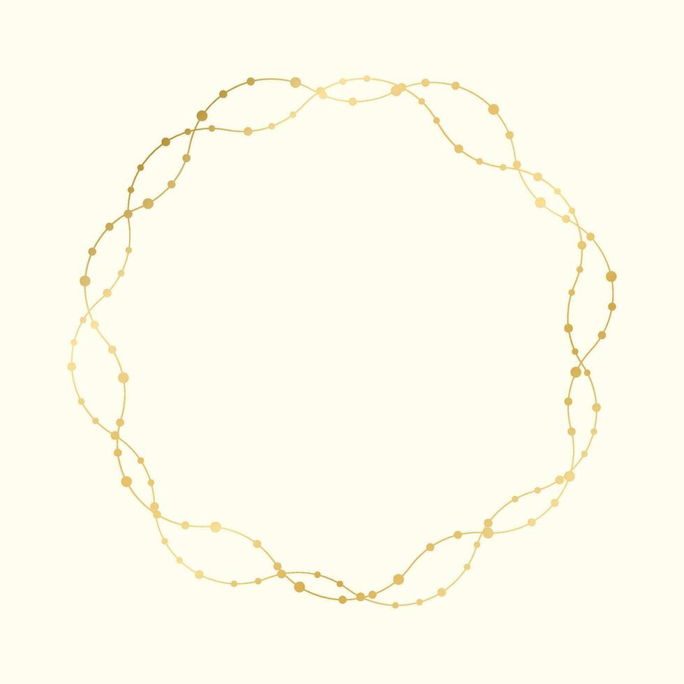 goud ronde Kerstmis fee lichten kader grens. abstract gouden dots cirkel kader. vector