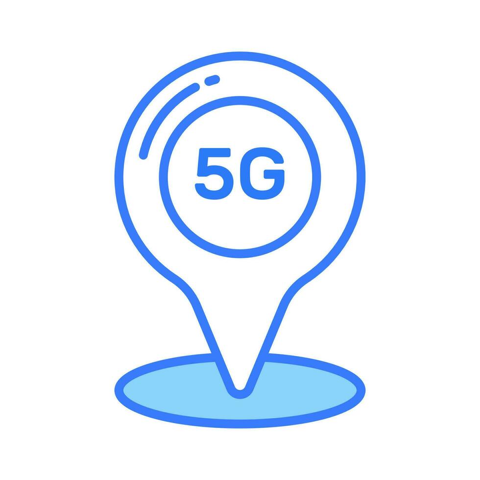 plaats pin met 5g netwerk tonen concept vector van 5g netwerk plaats