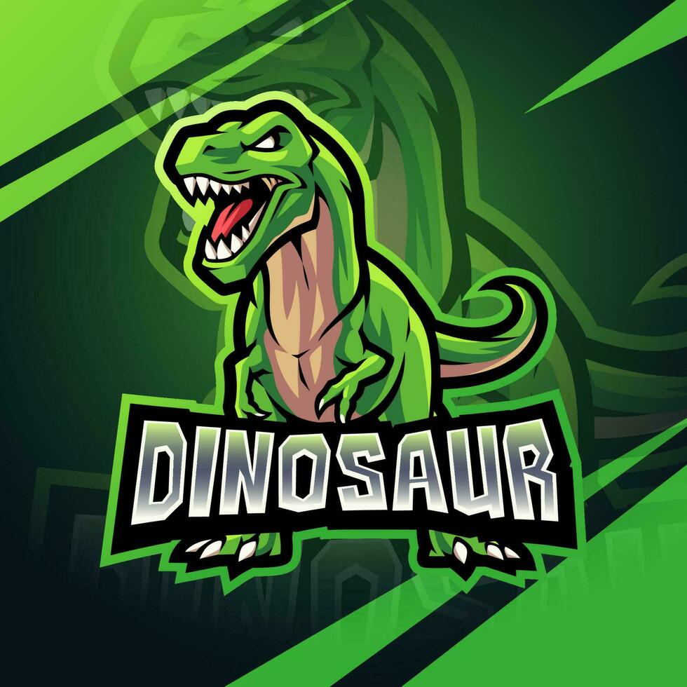 dinosaurus esport mascotte logo ontwerp vector