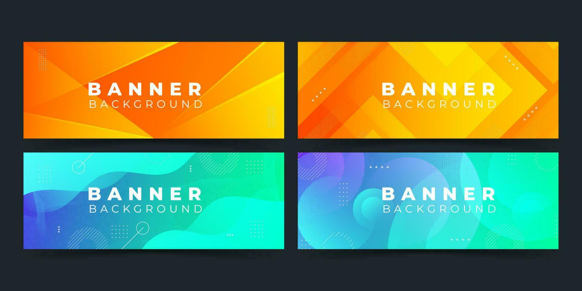 banier achtergrond. kleurrijk, elegant gradatie, 4 sets van verzameling vector