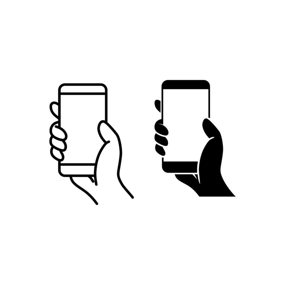 smartphone in hand- icoon vector