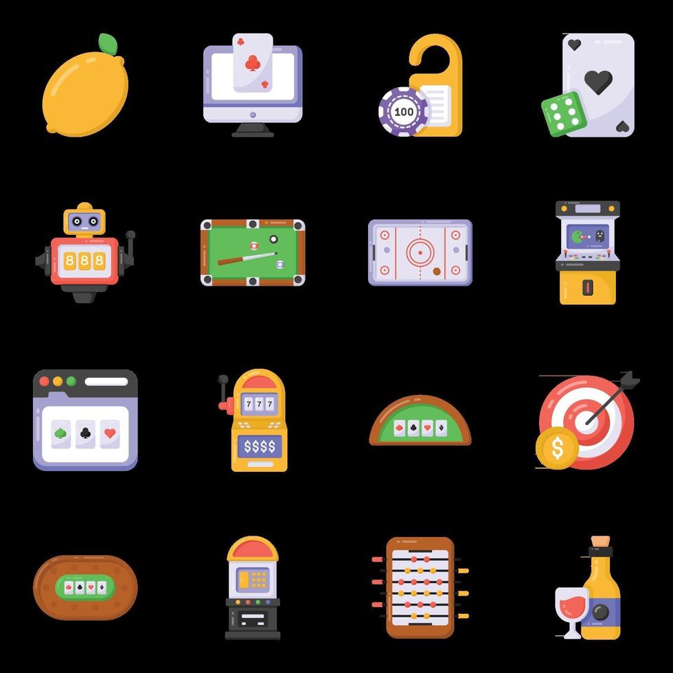 games en casino iconen vector