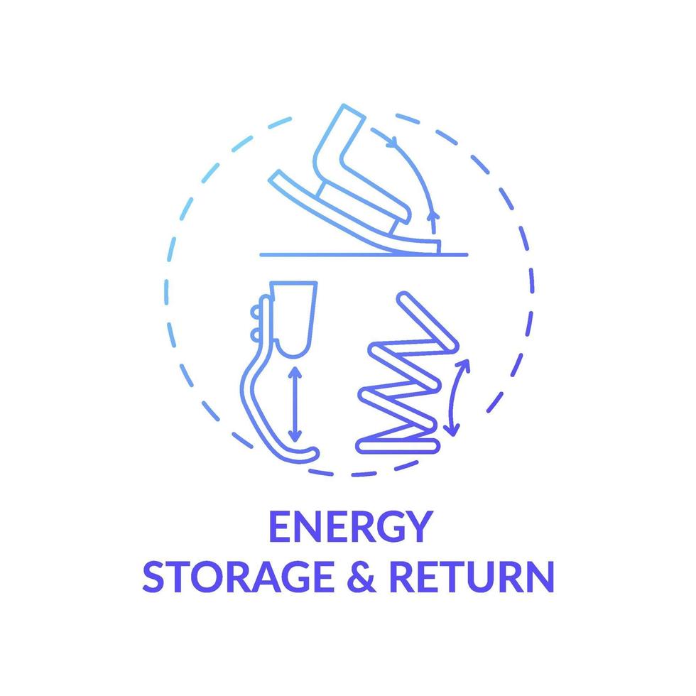 energieopslag en terugkeer concept pictogram vector