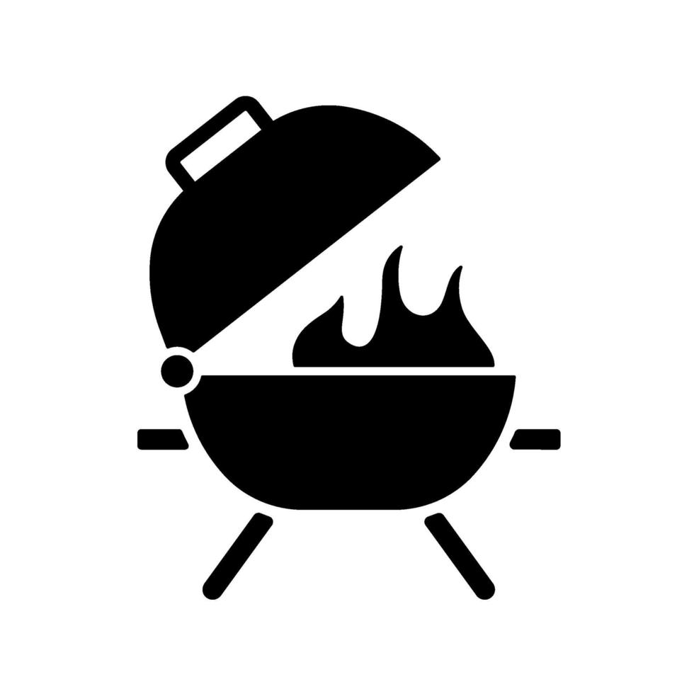 BBQ-grill zwarte glyph pictogram vector