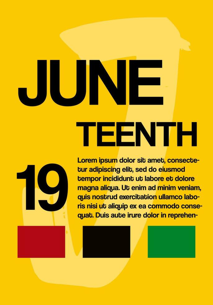 juneteenth creatief concept voor poster met geel achtergrond. vector illustratie potrait bewerkbare