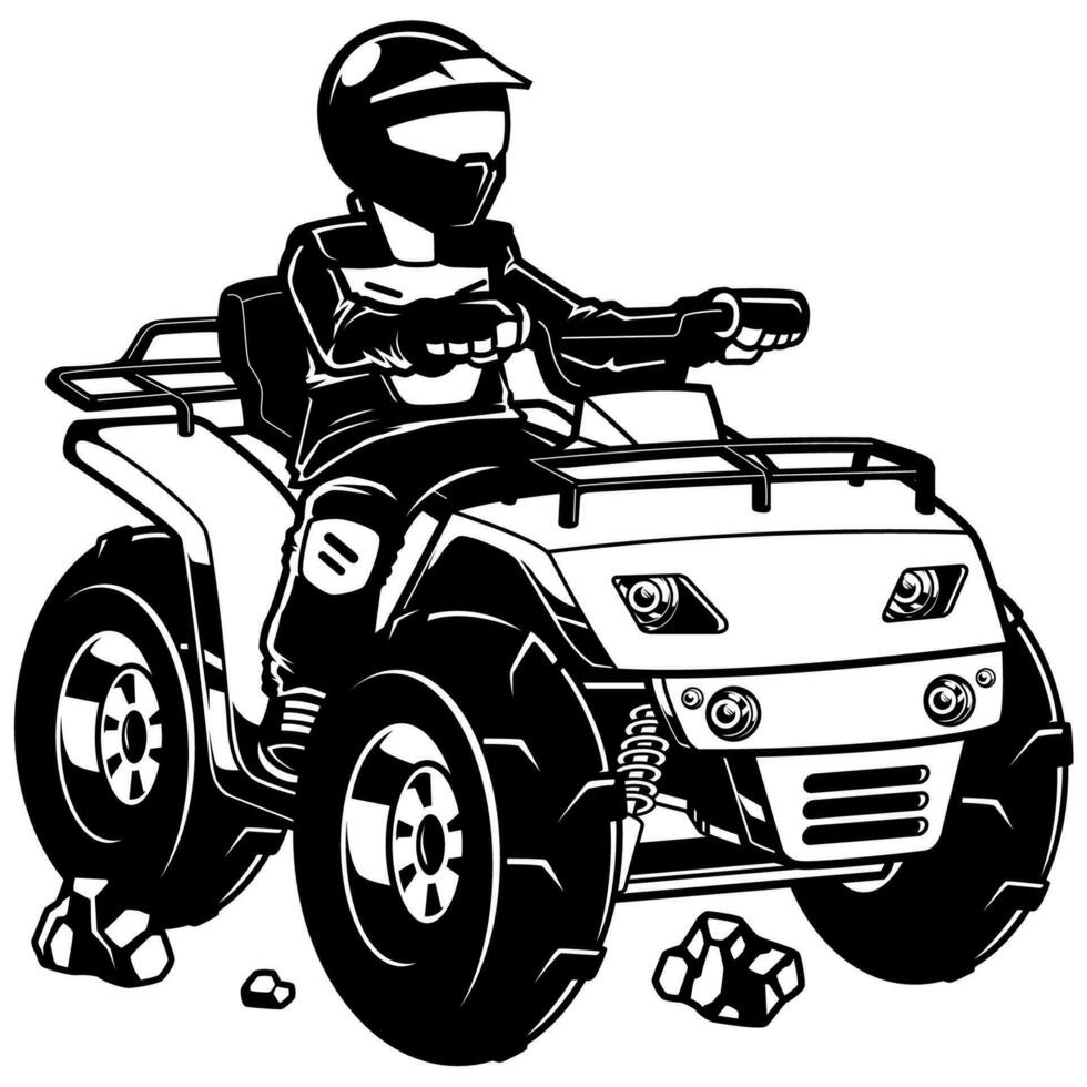 atv quad fiets lijn kunst vector