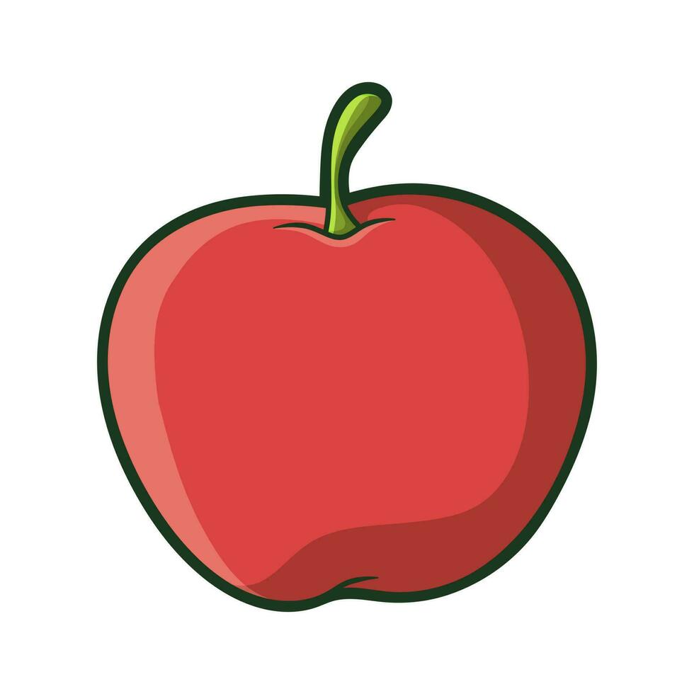 vrij vector schattig appel fruit hand- getrokken stijl