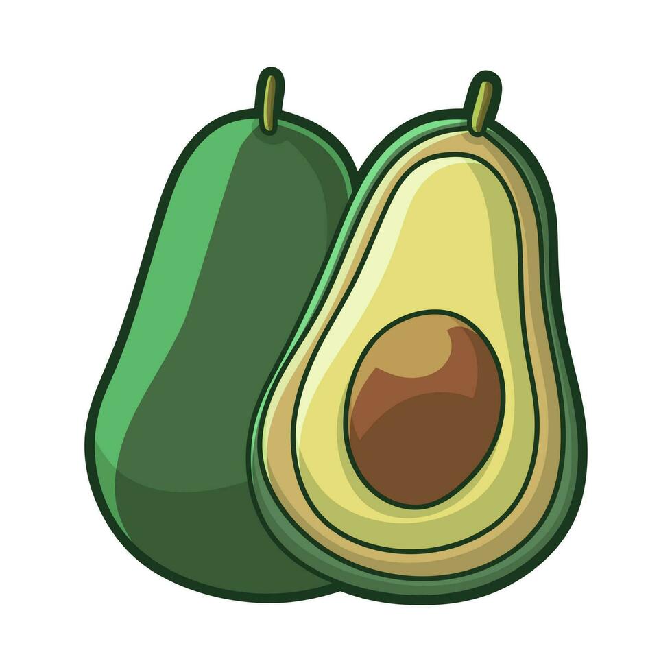 vrij vector schattig avocado fruit hand- getrokken stijl