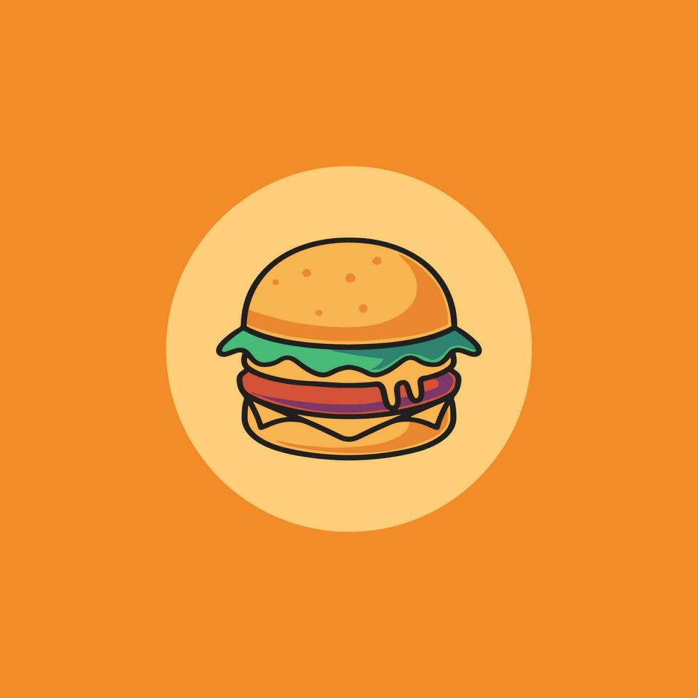 heerlijk hamburger icoon tekenfilm illustratie vector