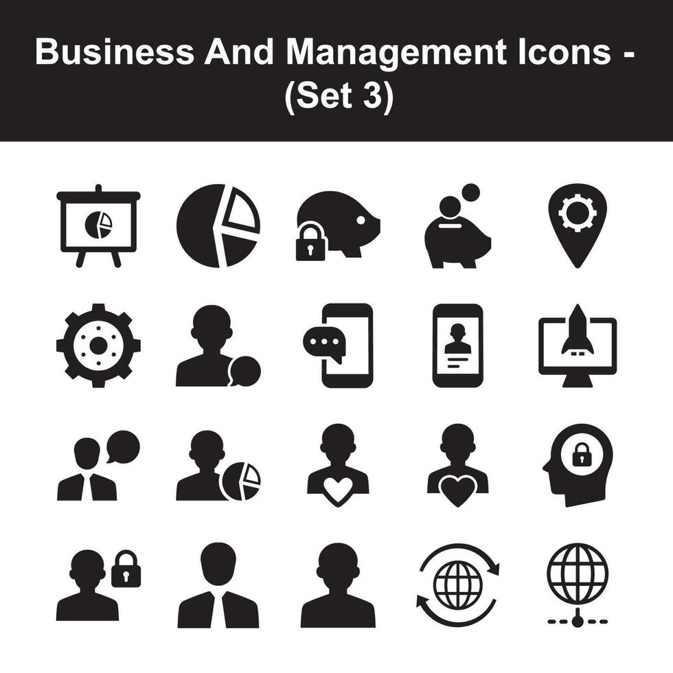 bedrijf en beheer pictogrammen - reeks 3 vector