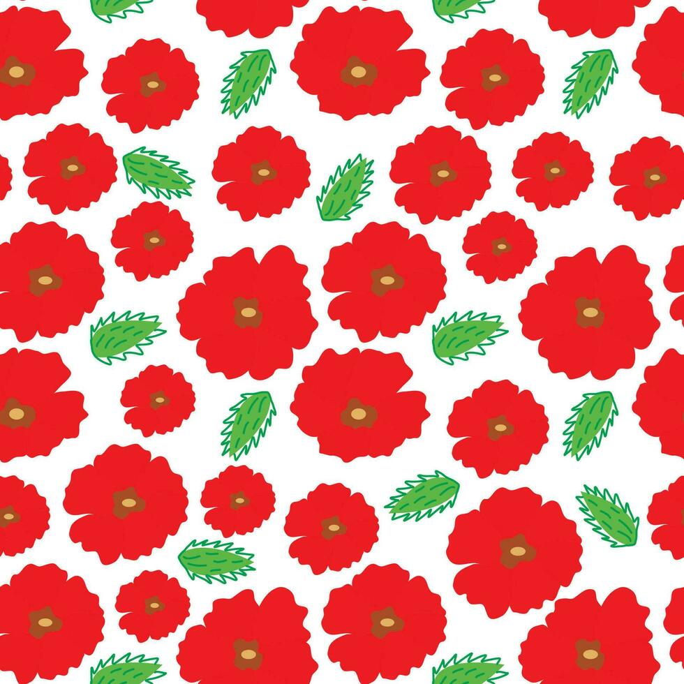 naadloos patroon met rood klaprozen bloemen. vector afdrukken