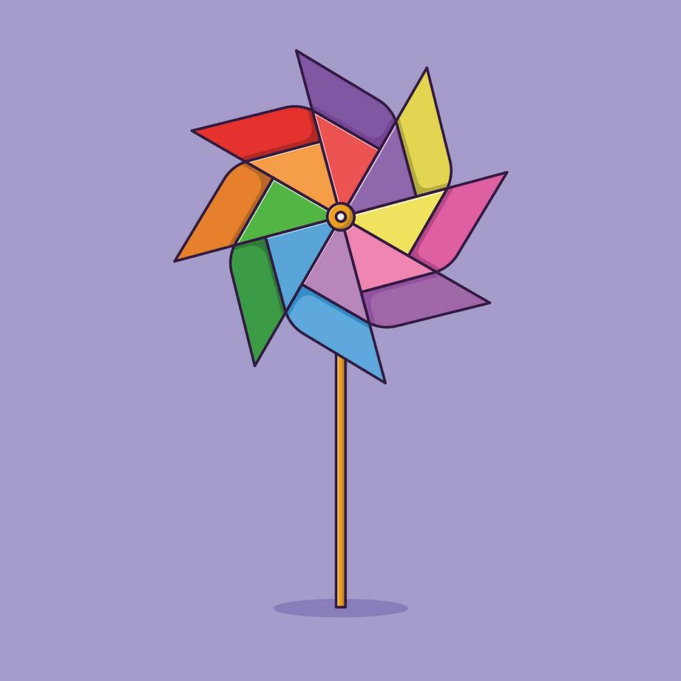 pinwheel vector icoon illustratie met schets voor ontwerp element, klem kunst, web, landen bladzijde, sticker, spandoek. vlak tekenfilm stijl