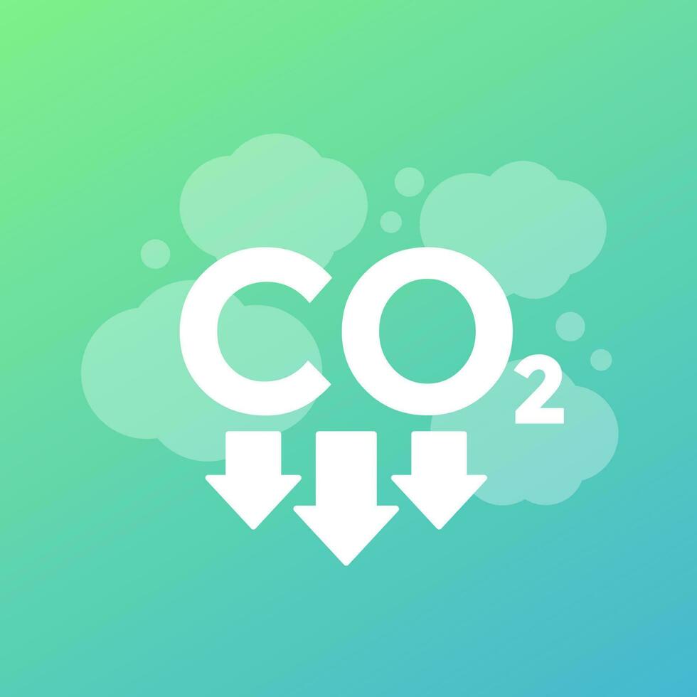 co2, koolstof emissie vermindering vector ontwerp