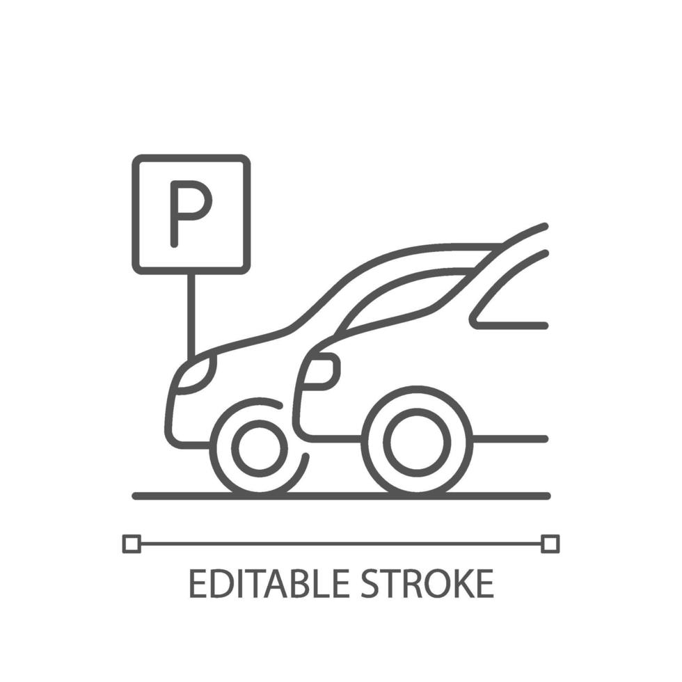 parkeerplaats lineaire pictogram vector