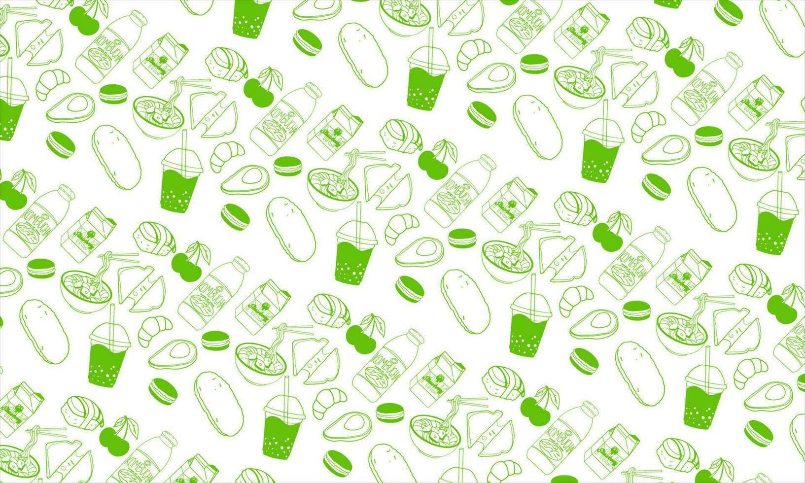 naadloos patroon met hand- getrokken snel voedsel. vector illustratie.