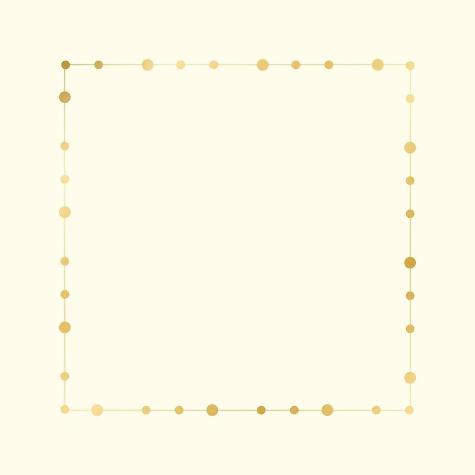 goud plein Kerstmis fee lichten kader grens. abstract gouden dots cirkel patroon kader. vector