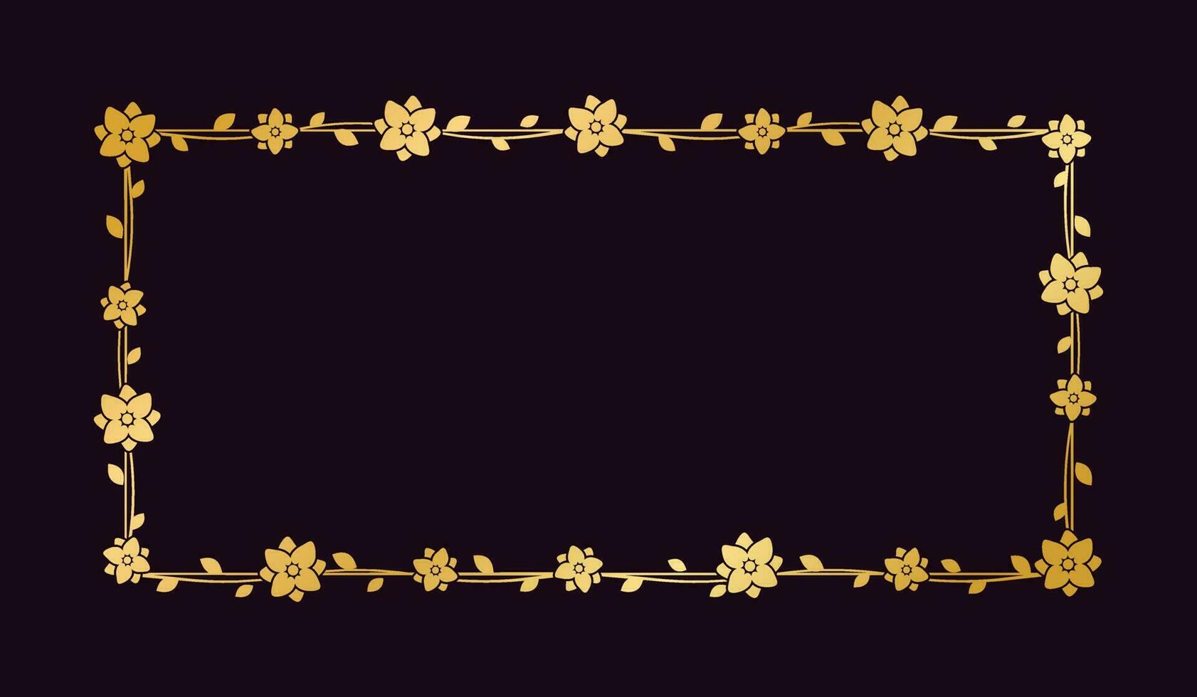 rechthoek goud bloemen kader sjabloon. luxe gouden kader grens voor nodig uit, bruiloft, certificaat. vector kunst met bloemen en bladeren.