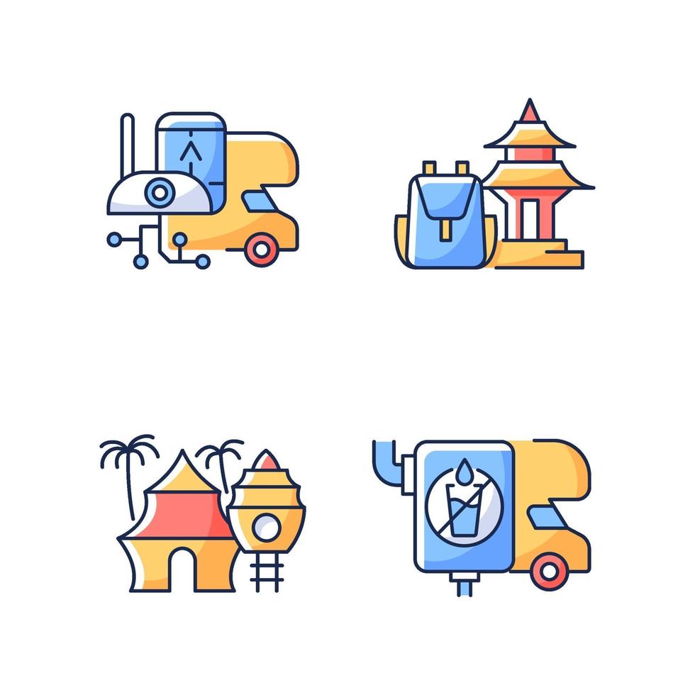 vakantie rgb kleur iconen set vector