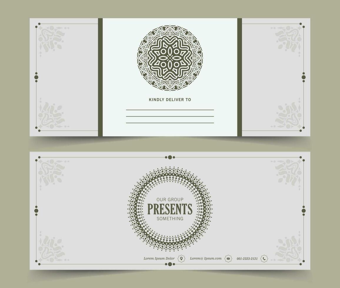 elegant ontwerp voor visitekaartjes met randpatroon vector