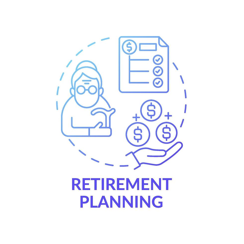 pensioen planning concept pictogram vector