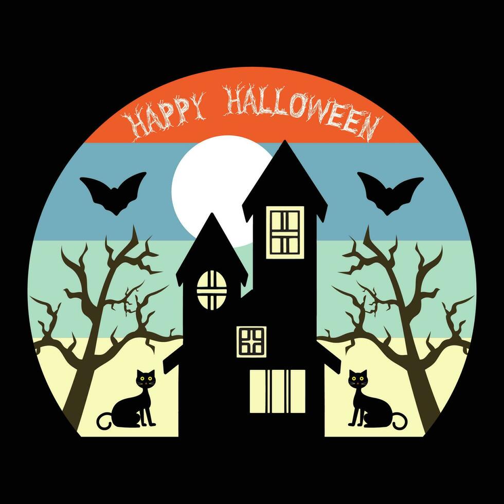 gelukkig halloween t-shirtontwerp vector