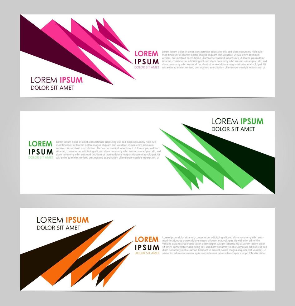 business set 3 vector abstracte banner ontwerpsjabloon