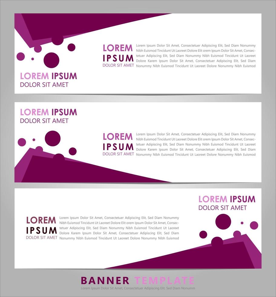 business set 3 vector abstracte banner ontwerpsjabloon