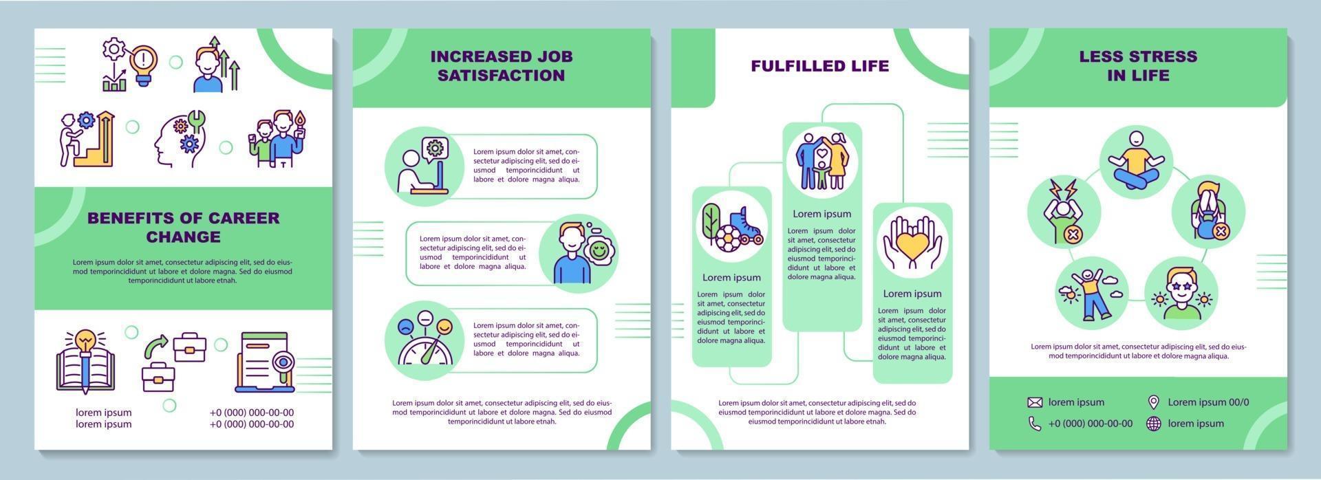 voordelen van de brochure-sjabloon voor carrièreverandering vector