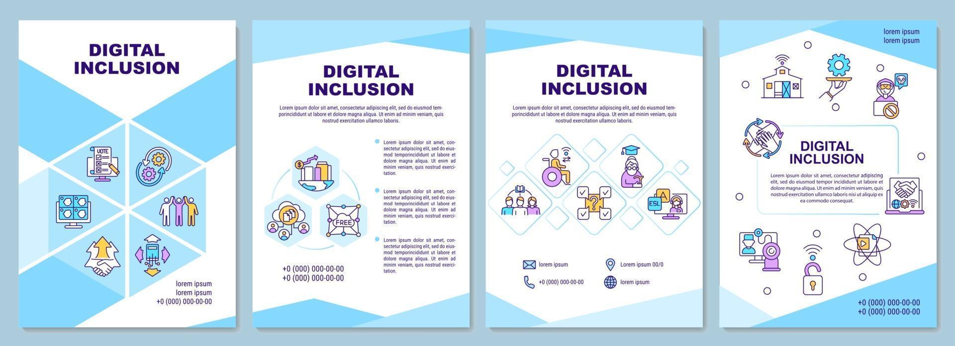 brochure sjabloon voor digitale inclusie vector