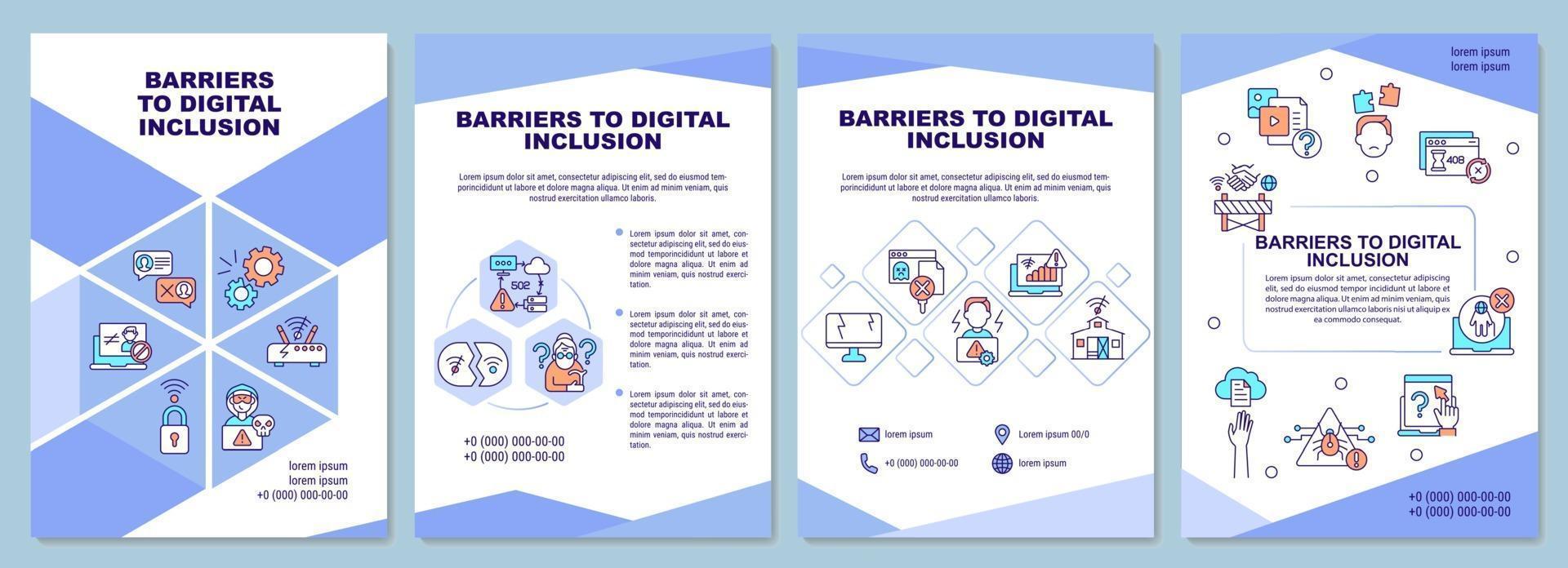 belemmeringen voor brochuremalplaatje voor digitale inclusie vector