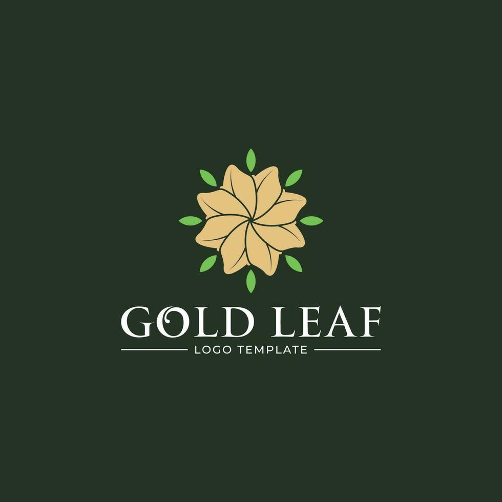 premie goud blad luxe gemakkelijk logo sjabloon vector