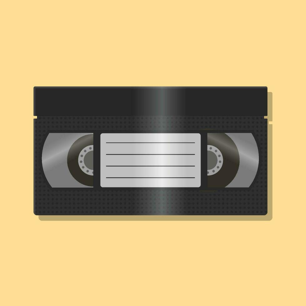 realistisch vhs cassette illustratie retro wijnoogst 90s 80s nostalgie tech vector