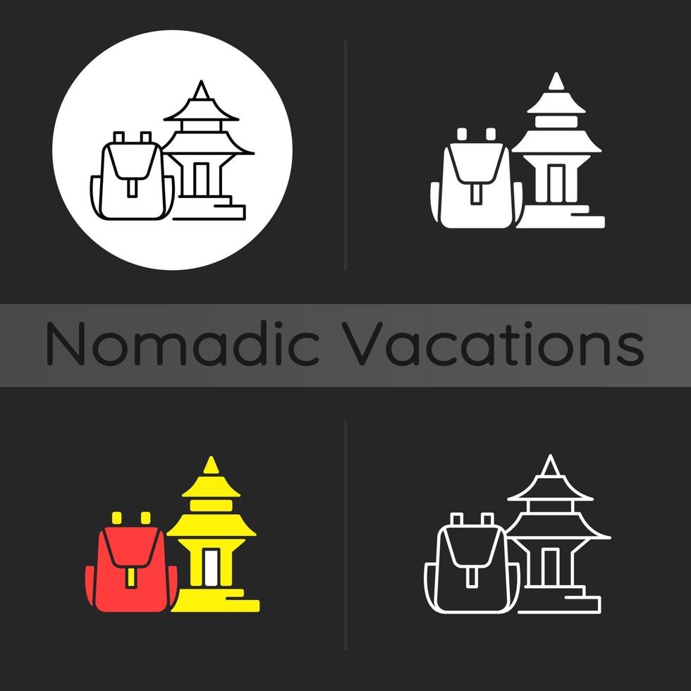 spirituele nomade donker thema icoon vector