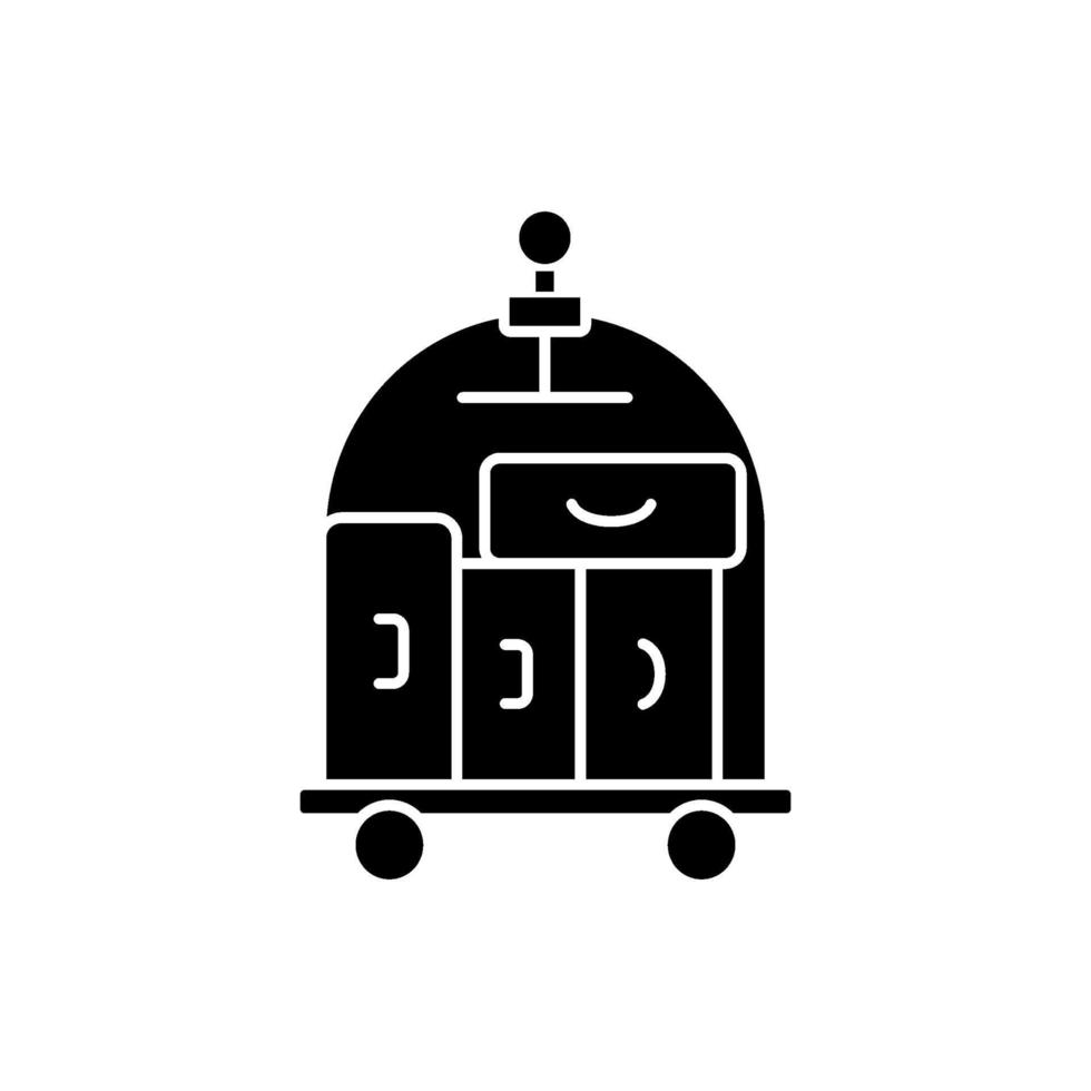 portierservice zwarte glyph-pictogram vector