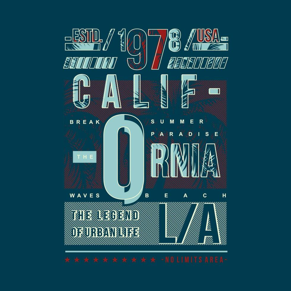 Californië Aan strand thema grafiek ontwerp, surfing typografie, t overhemd vectoren, zomer avontuur vector