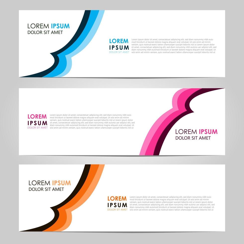 business set 3 vector abstracte banner ontwerpsjabloon