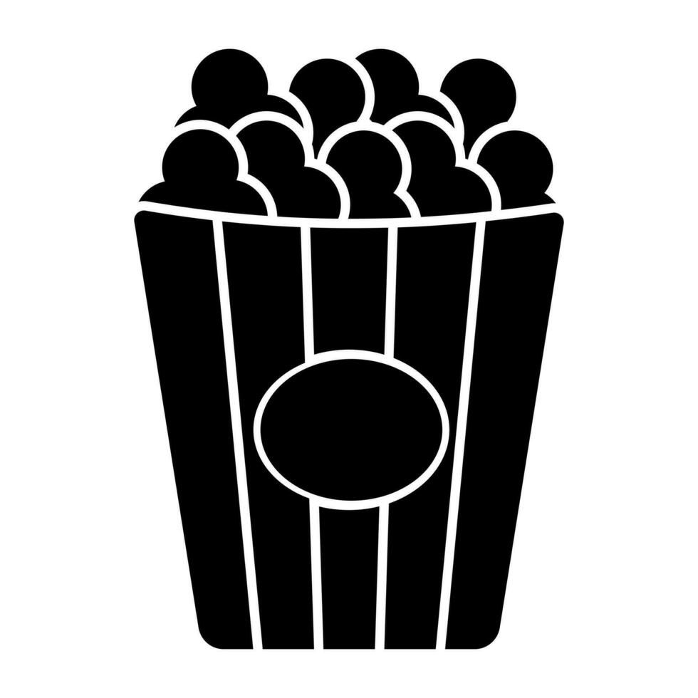 een icoon ontwerp van popcorn emmer vector