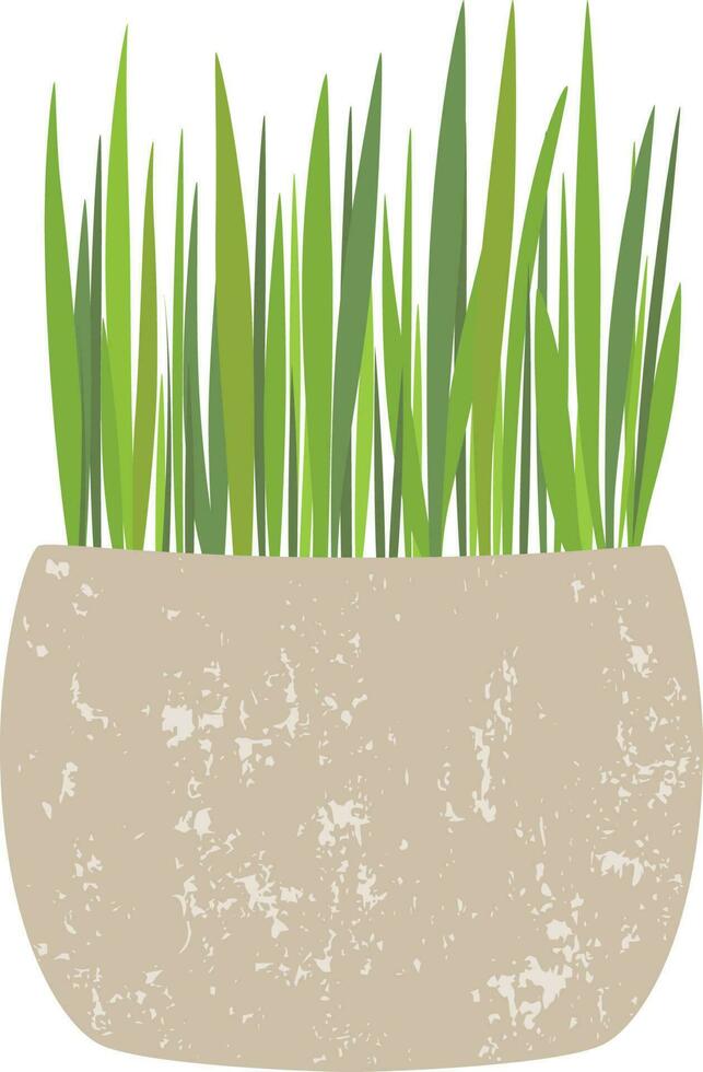 vers groen gras in pot. element van huis decor. vector