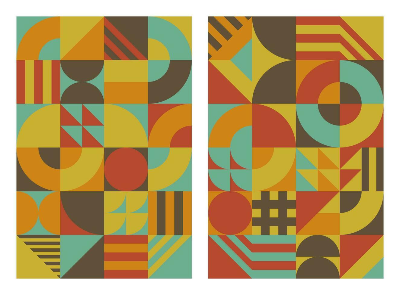 gemakkelijk achtergrond meetkundig vormen en lijnen, wijnoogst kleur. universeel abstract naadloos patroon ontwerp in Scandinavisch stijl voor omslag, afdrukken, poster, web, behang, tegel. vector illustratie.