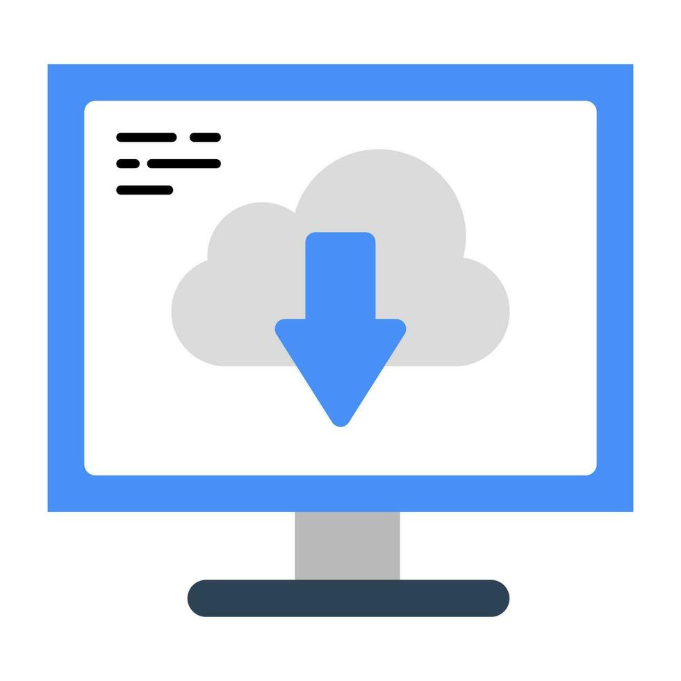 conceptueel plat ontwerp icoon van cloud download vector
