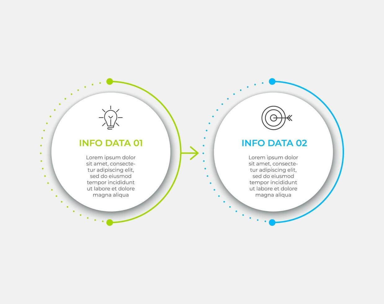 minimale zakelijke infographics sjabloon tijdlijn met 2 stappen opties en marketing pictogrammen vector