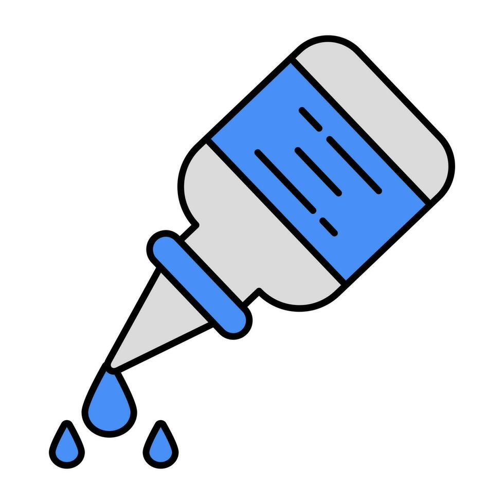 een vlak ontwerp icoon van druppelaar fles vector