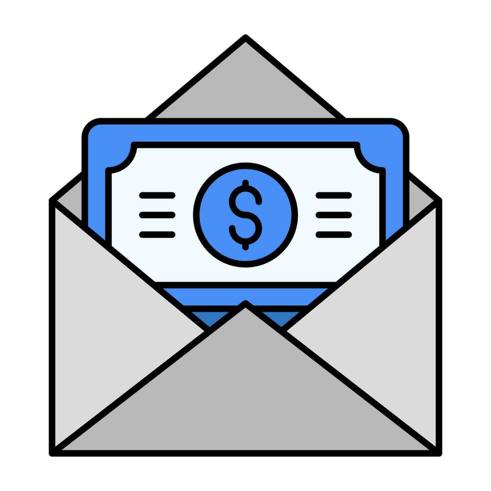 geld envelop pictogram in plat ontwerp vector