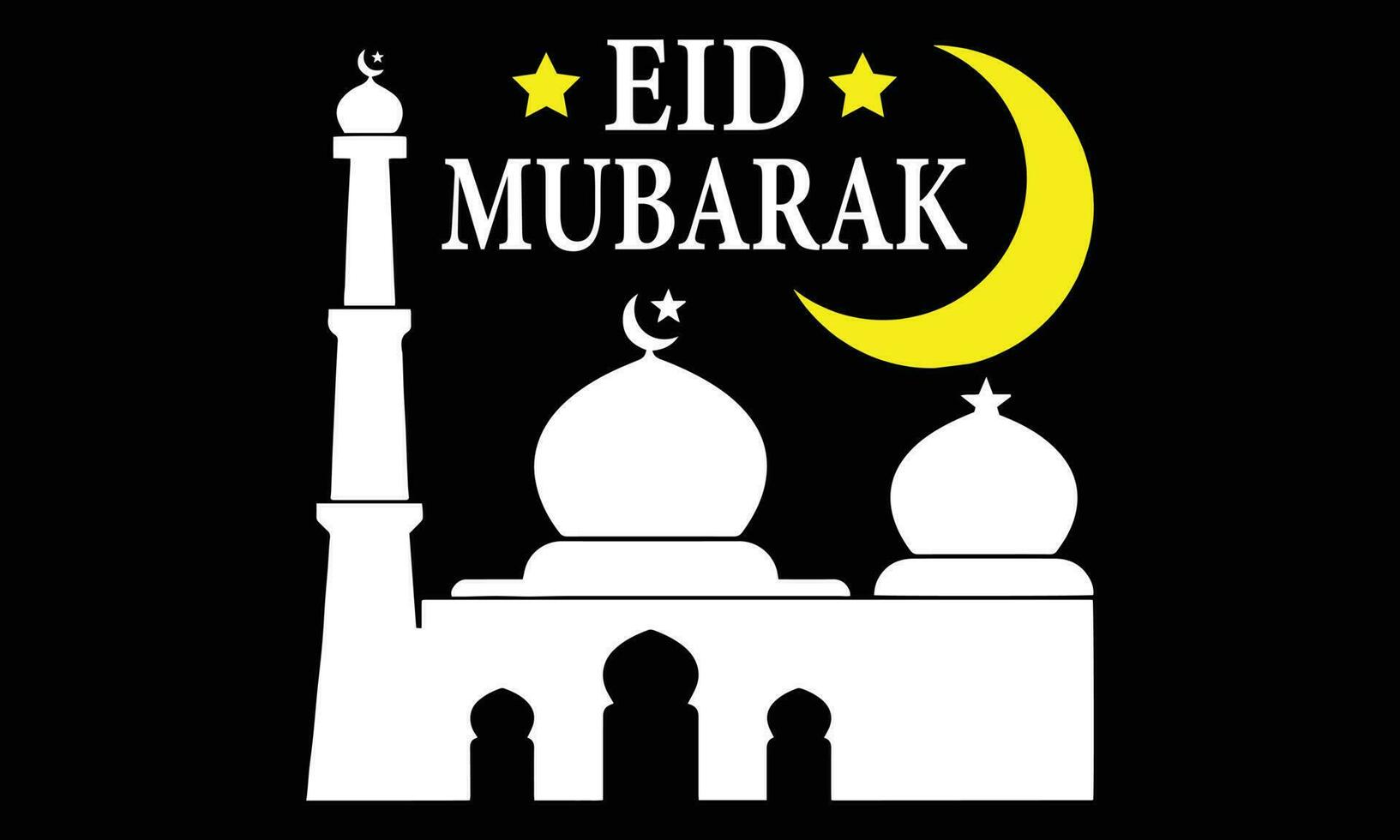 eid mubarak typografie en kalligrafie. eid ul-fitr, eid ul-adha. religieus vakantie zijn gevierd door moslims wereldwijd. creatief idee, concept ontwerp eid mubarak. kleurrijk vector achtergrond t-shirt