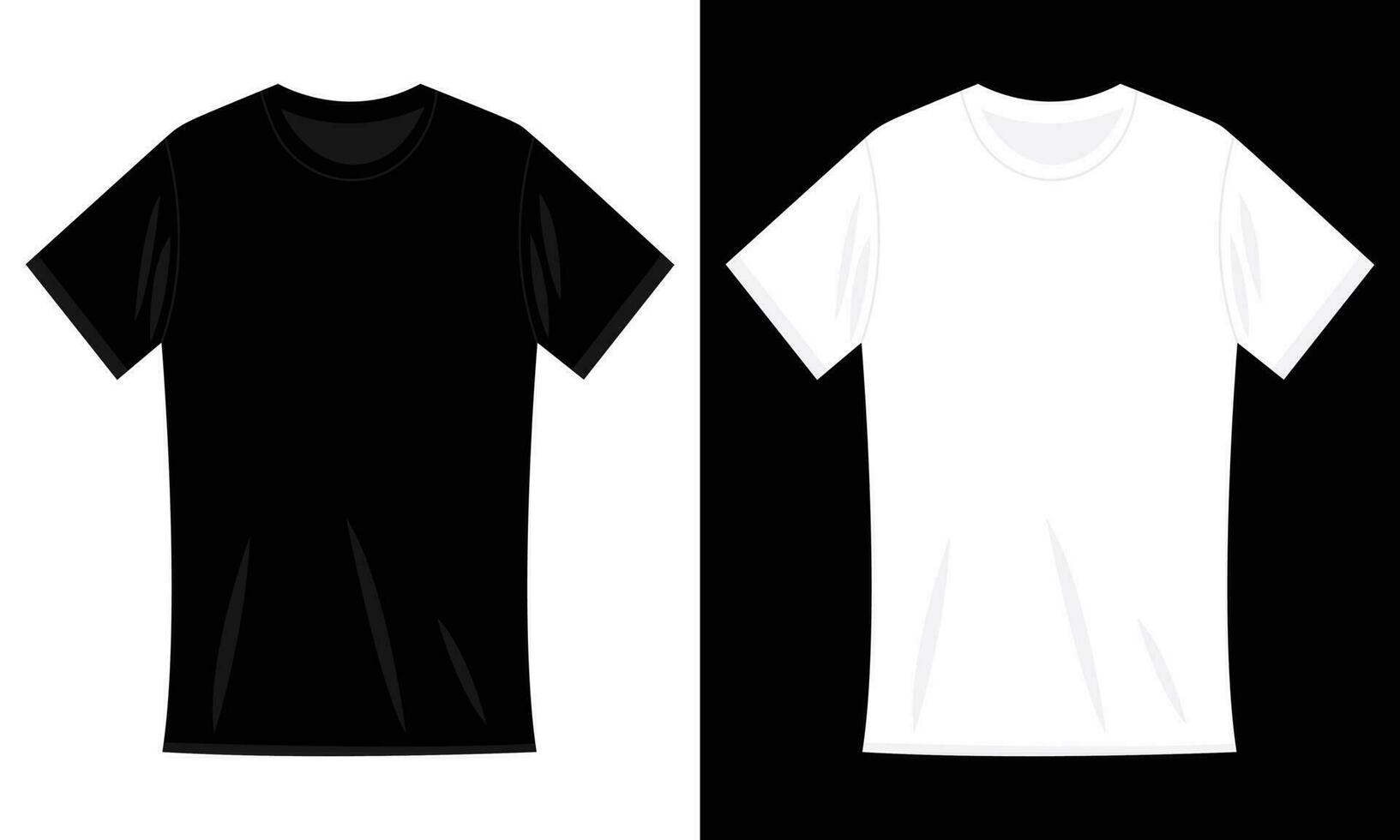 wit en zwart t-shirt model. sport blanco overhemd sjabloon, mannen en Dames kleren voor mode kleding realistisch uniform voor reclame textiel afdrukken vector reeks