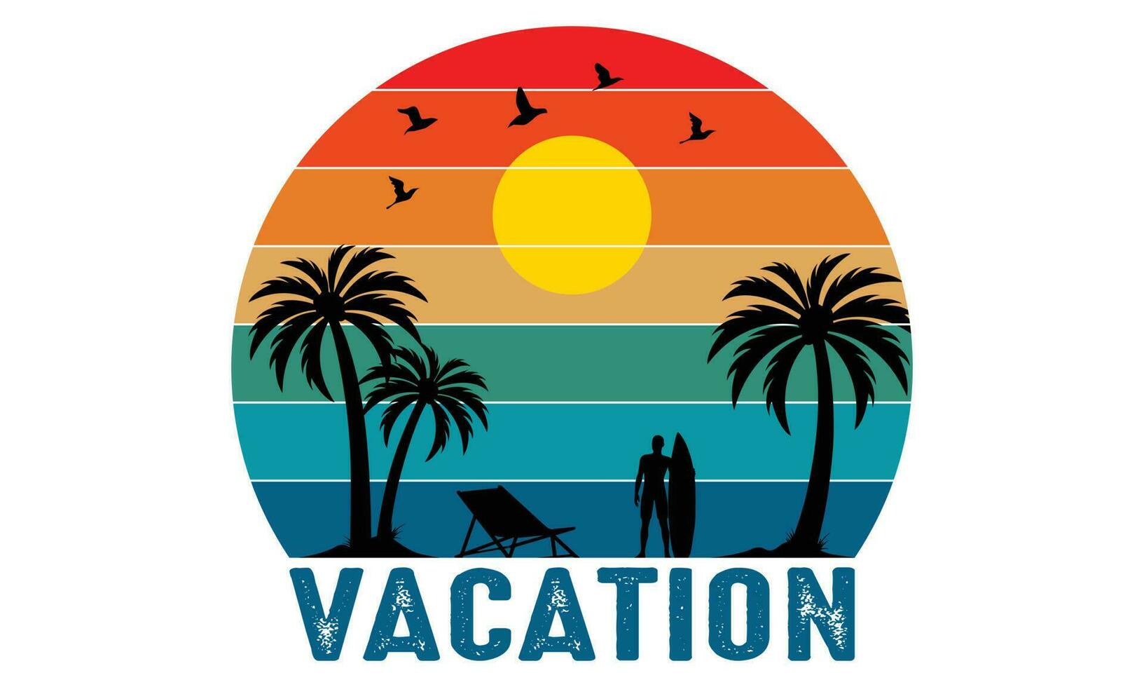 zomer vakantie t-shirt ontwerp - vector illustratie geïsoleerd Aan wit achtergrond. t-shirt ontwerp. liefde zomer vakantie. voor stickers, t-shirts, mokken, poster, reis, buitenshuis, strand, paradijs, surfing